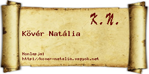 Kövér Natália névjegykártya